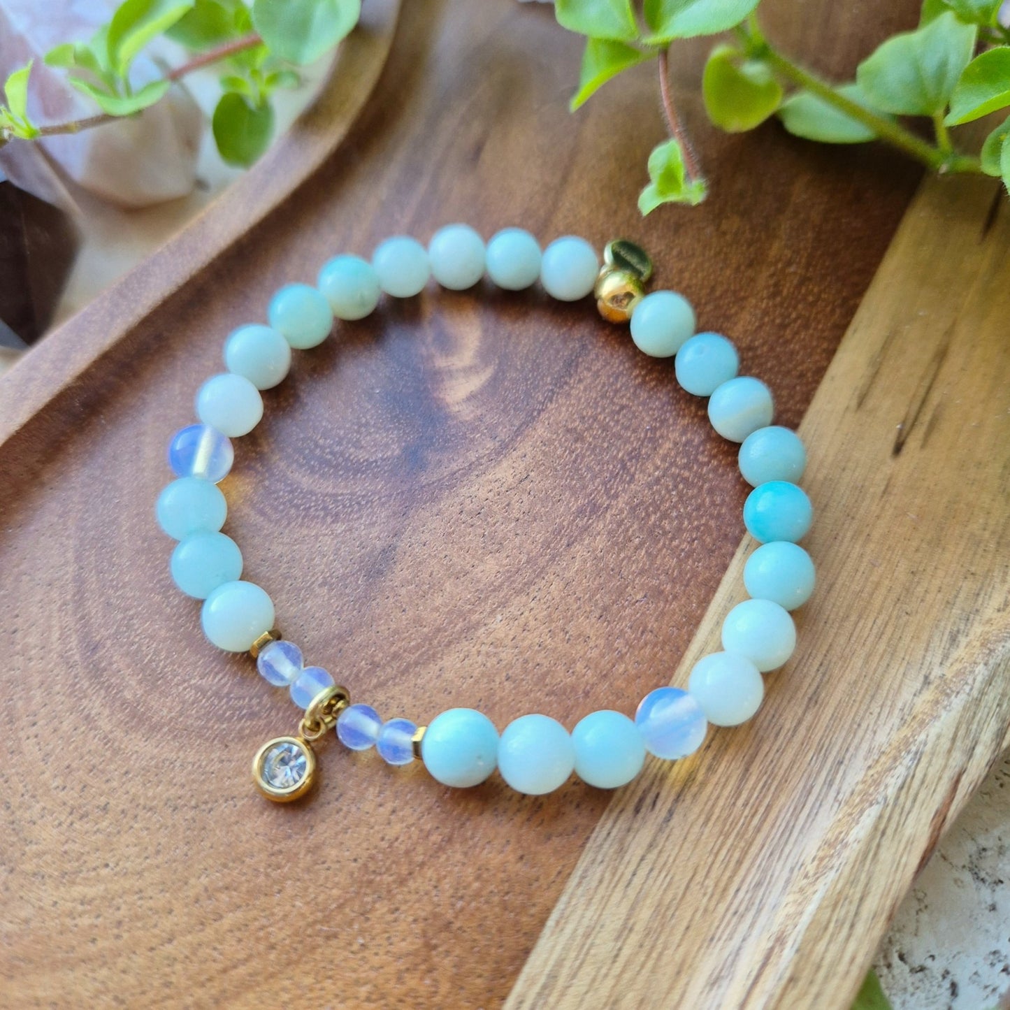 LYSENDE HÅP armbånd Amazonite, Opalite - bergamott DESIGN