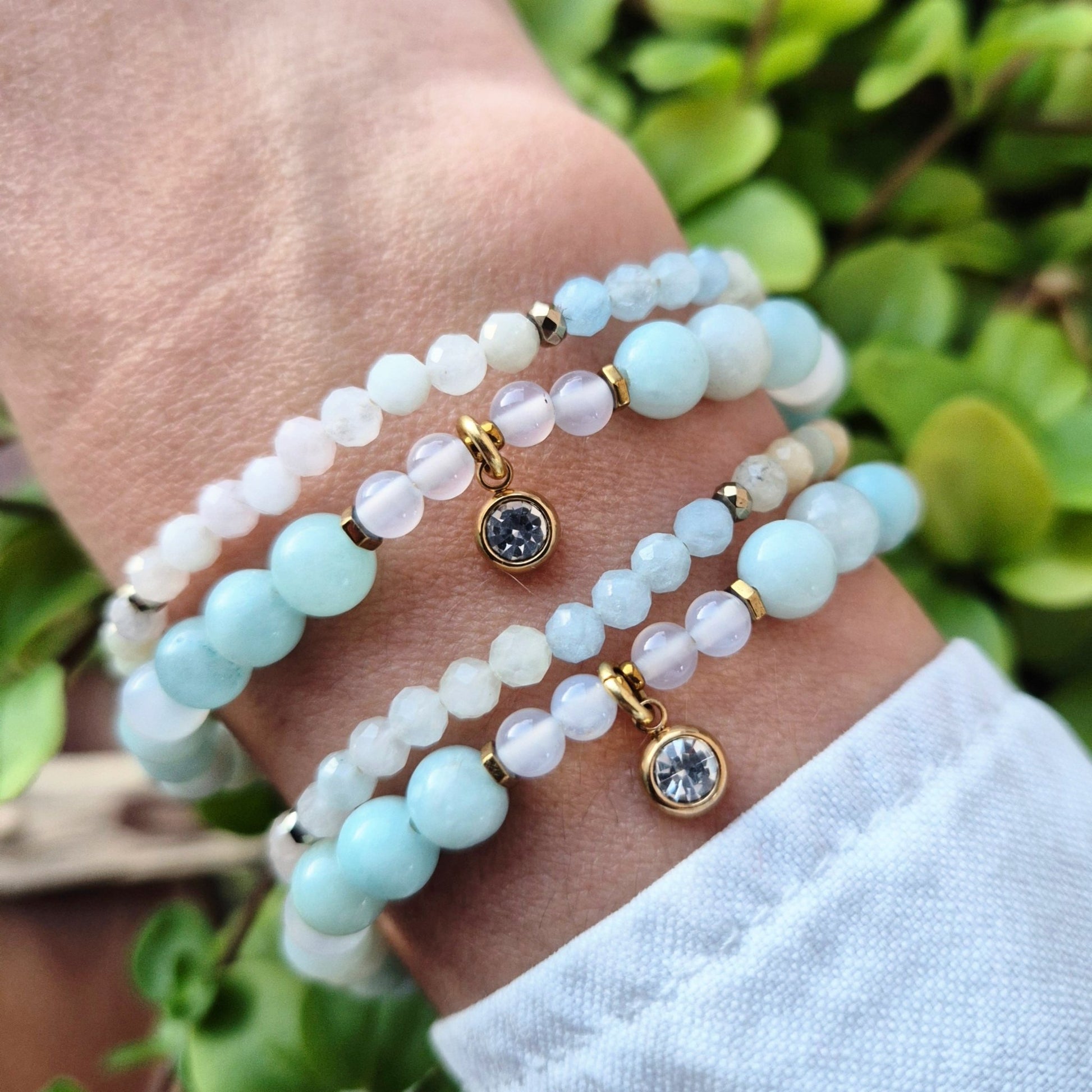 LYSENDE HÅP armbånd Amazonite, Opalite - bergamott DESIGN