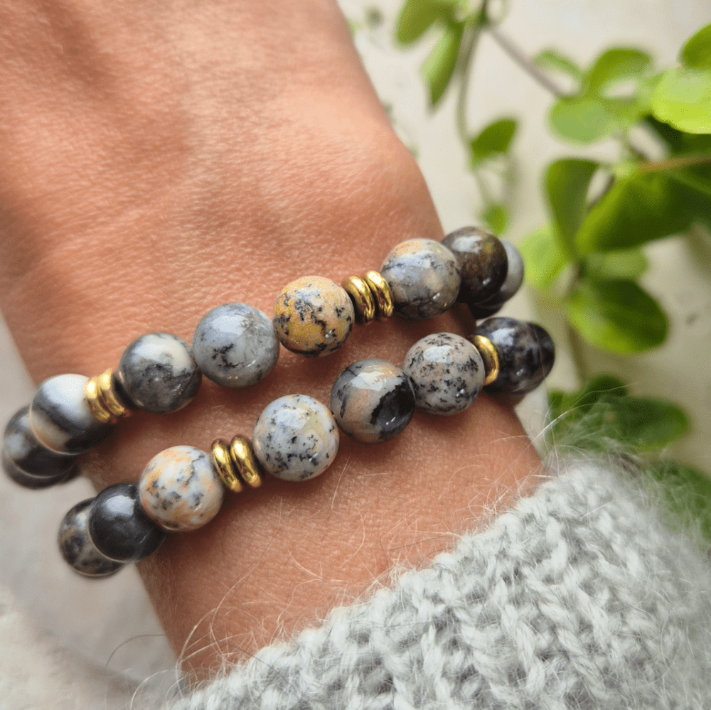 NATURLIG OVERFLOD armbånd Dendritic Agate - bergamott DESIGN