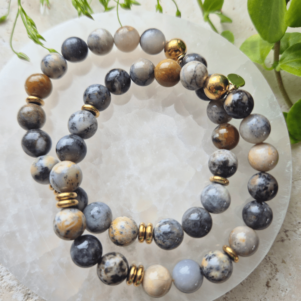 NATURLIG OVERFLOD armbånd Dendritic Agate - bergamott DESIGN