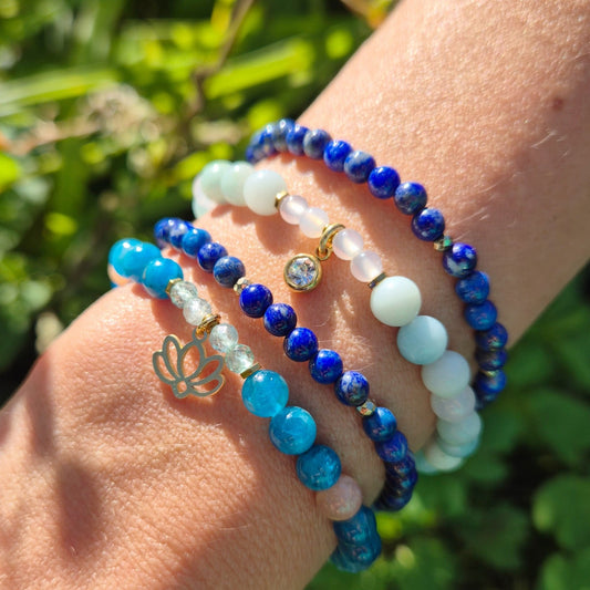 NYE BEGYNNELSER armbånd Lotus, Apatite, Sunstone - bergamott DESIGN