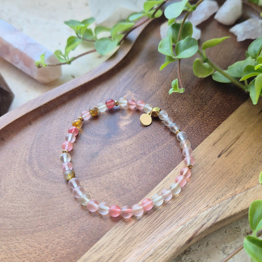 POSITIVITET Petite armbånd Cherry Quartz - bergamott DESIGN