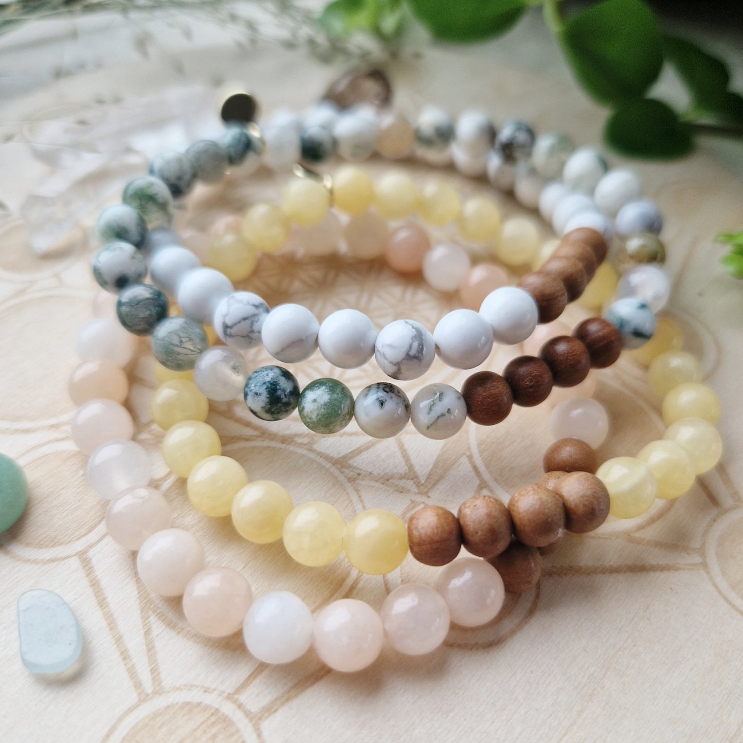 HARMONISK ENERGI armbånd Peach Aventurine