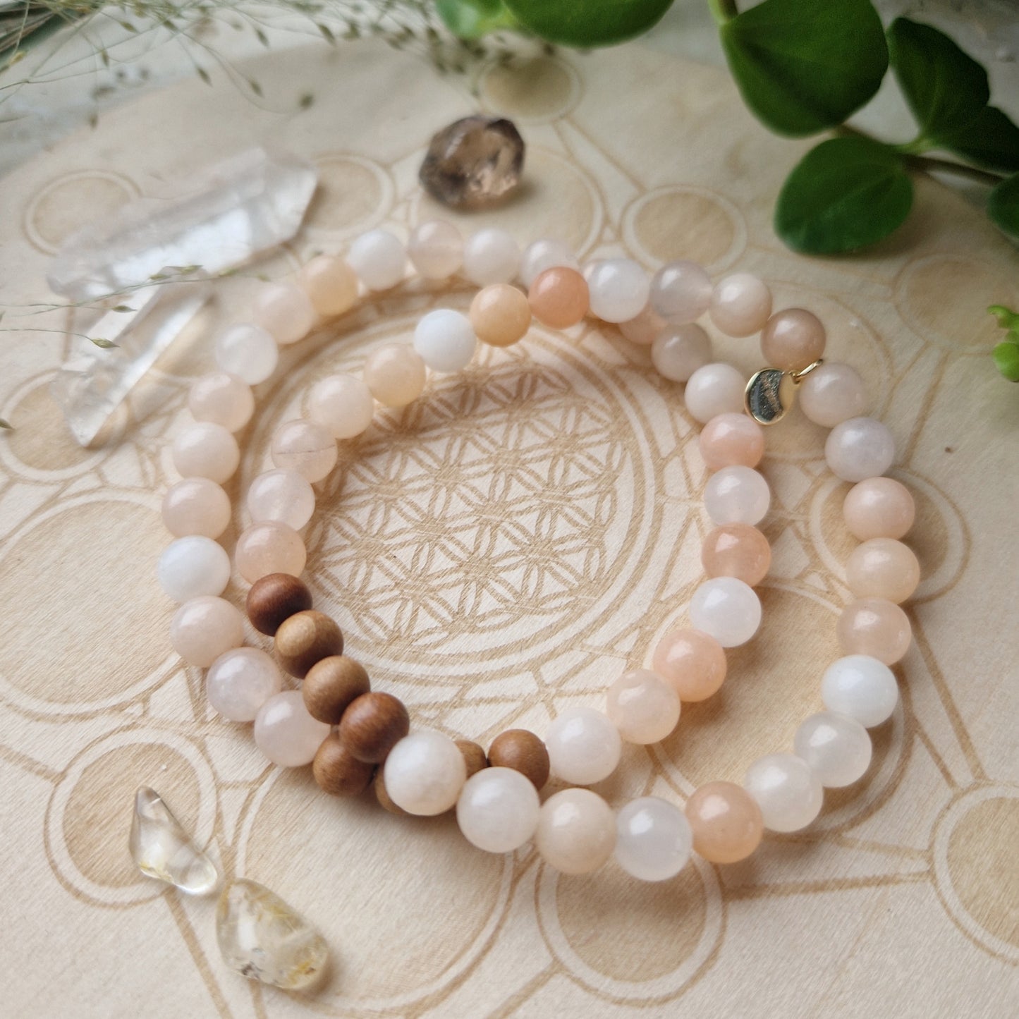 HARMONISK ENERGI armbånd Peach Aventurine