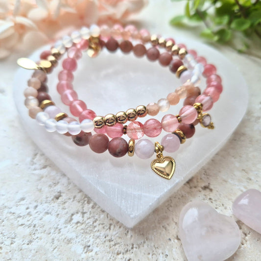 SELENITE LADEPLATE HJERTE - 10 cm - bergamott DESIGN