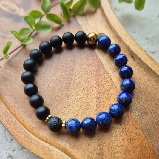 SJELENS ANKER armbånd Onyx, Lapis Lazuli, Lava - bergamott DESIGN