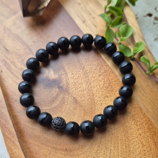 SKYGGEKRAFT armbånd Black Onyx - bergamott DESIGN