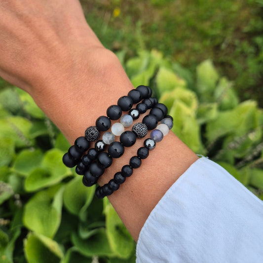 SKYGGEKRAFT armbånd Black Onyx - bergamott DESIGN