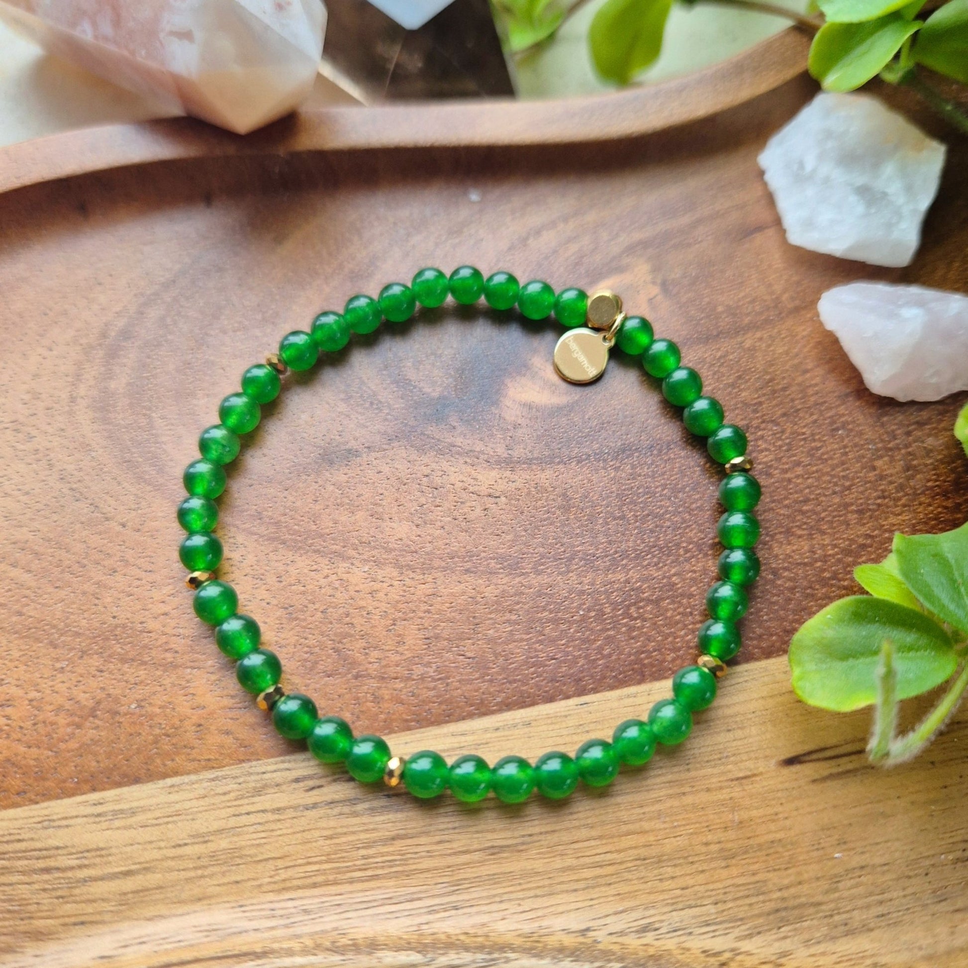 STABILISERENDE HARMONI Petite armbånd Green Jade - bergamott DESIGN