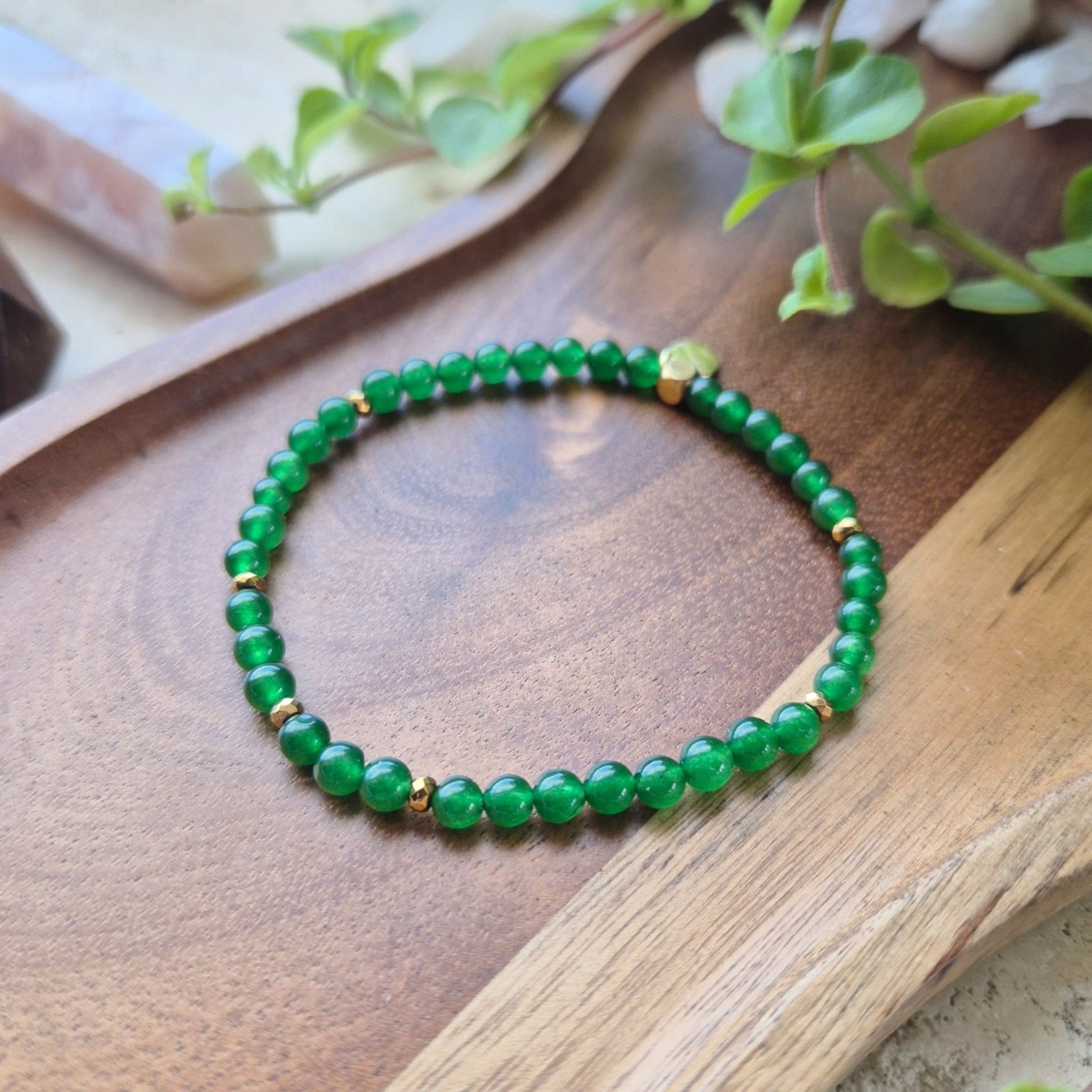 STABILISERENDE HARMONI Petite armbånd Green Jade - bergamott DESIGN