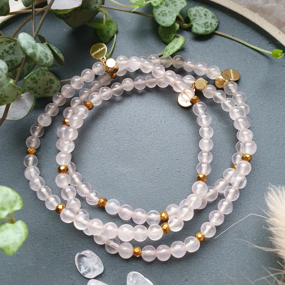 LOVE Petite armbånd Rose Quartz - bergamott DESIGN