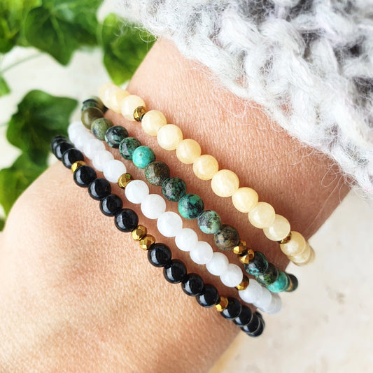 STYRKE Petite armbånd Black Onyx - bergamott DESIGN