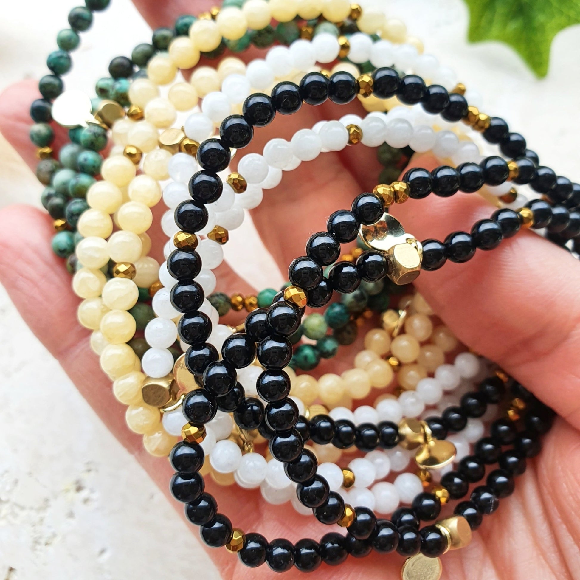 STYRKE Petite armbånd Black Onyx - bergamott DESIGN